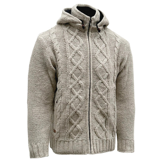 Planet Wool – Cable Knit | Wollcardigan mit Fleecefutter