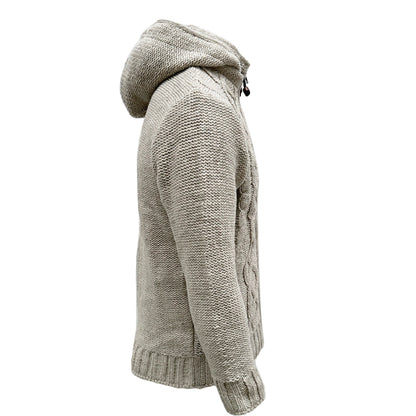 Planet Wool – Cable Knit | Wollcardigan mit Fleecefutter