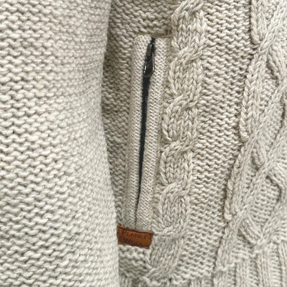 Planet Wool – Cable Knit | Wollcardigan mit Fleecefutter