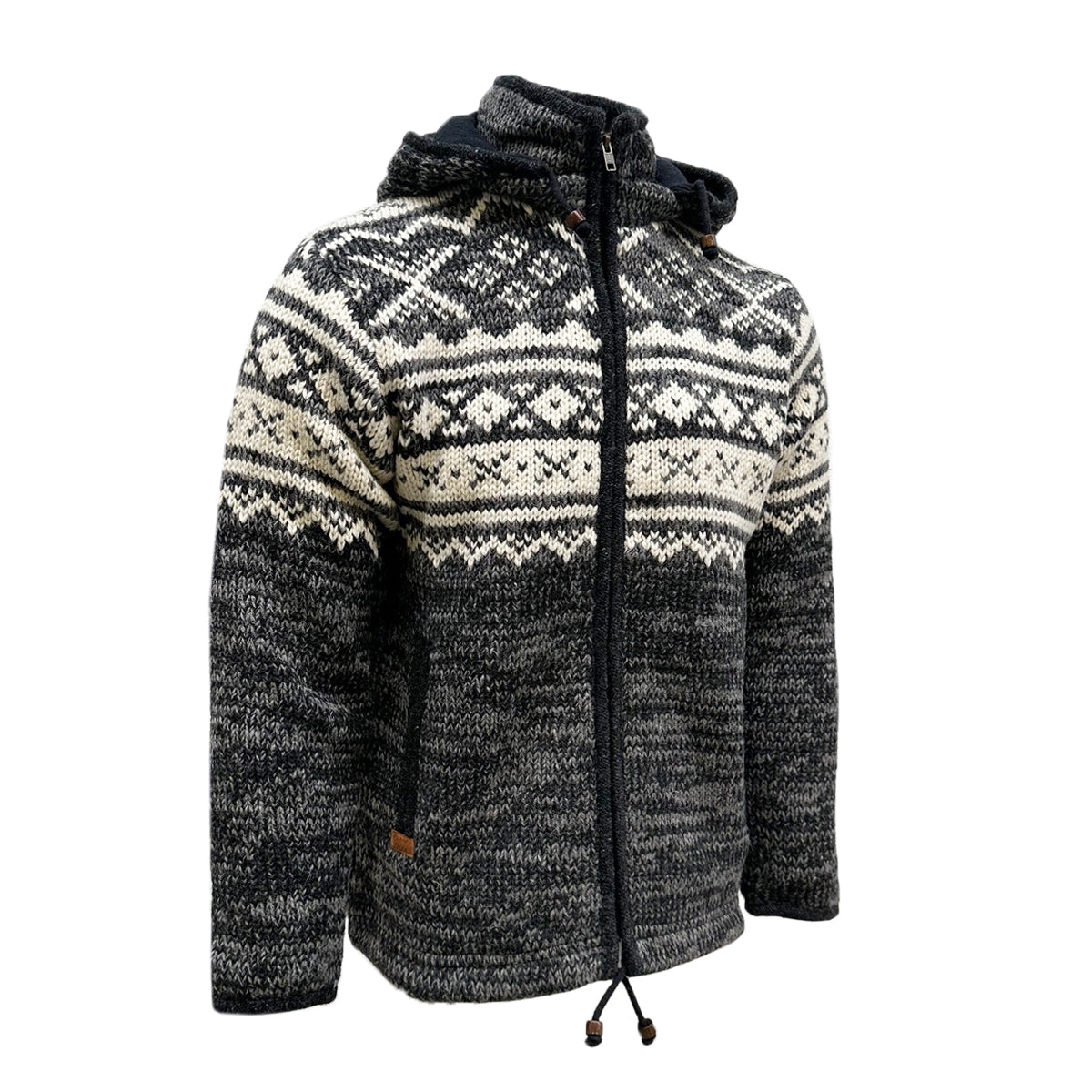 Planet Wool - Chest Pat | wollen vest met fleecevoering Grey white