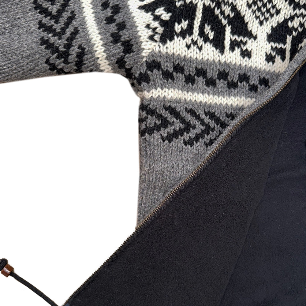 Planet Wool - Big Snowflake Jacket | wollen vest met fleecevoering