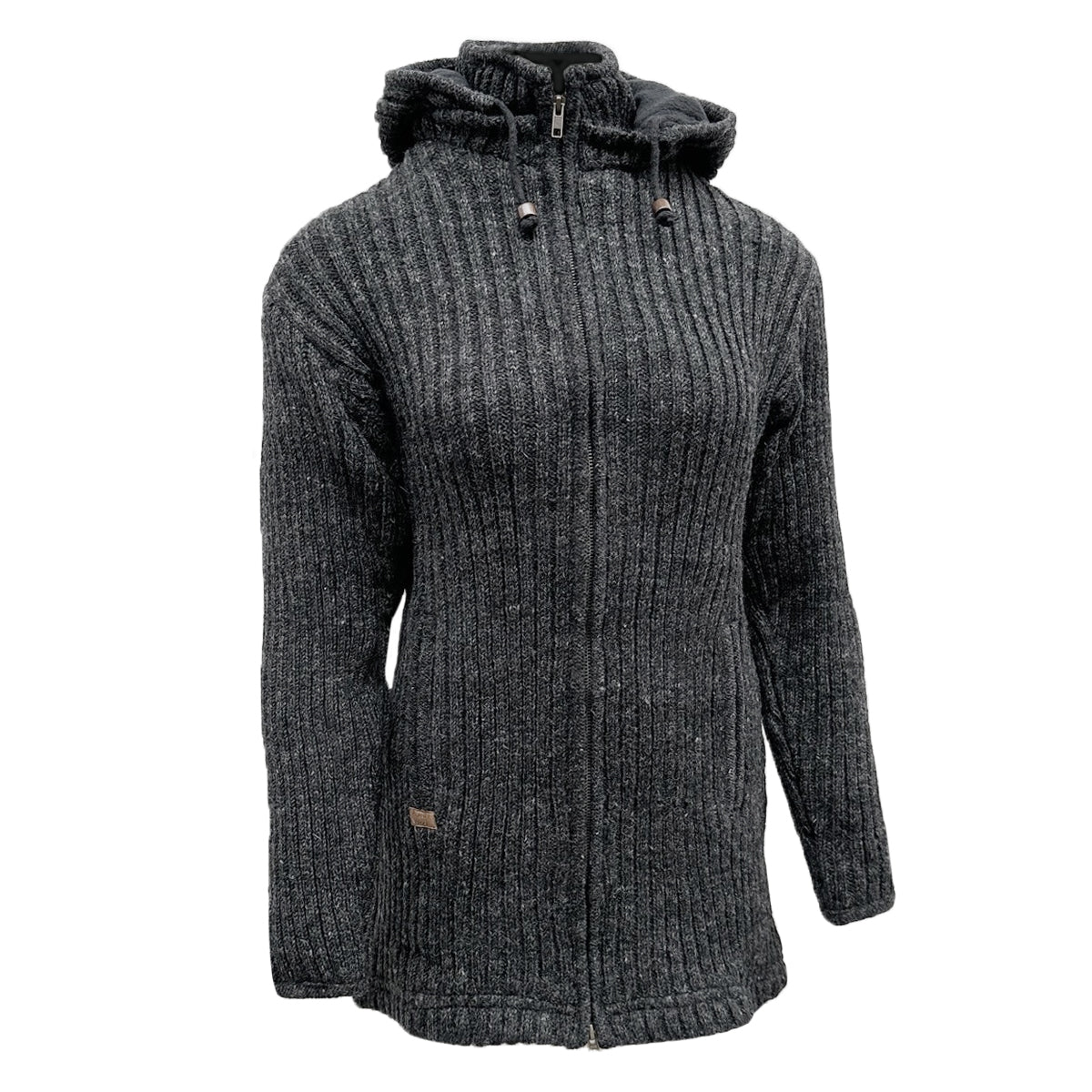 Planet Wool - Long Jacket Rib | langer Woll-Cardigan für Damen