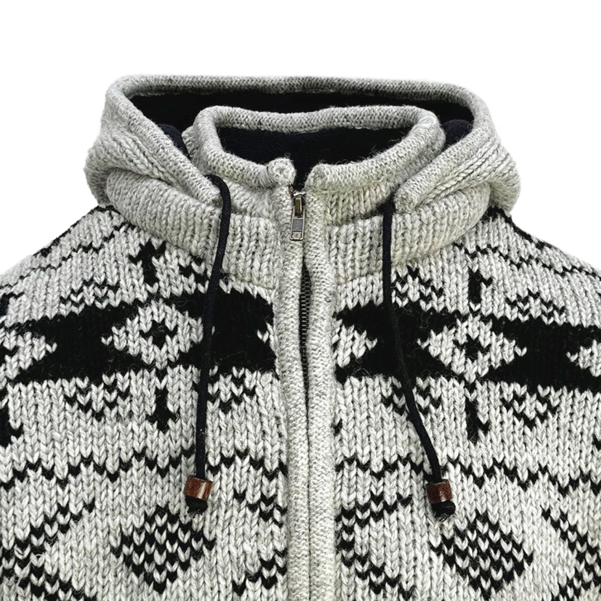 Planet Wool - Cross design | wollen vest met fleecevoering