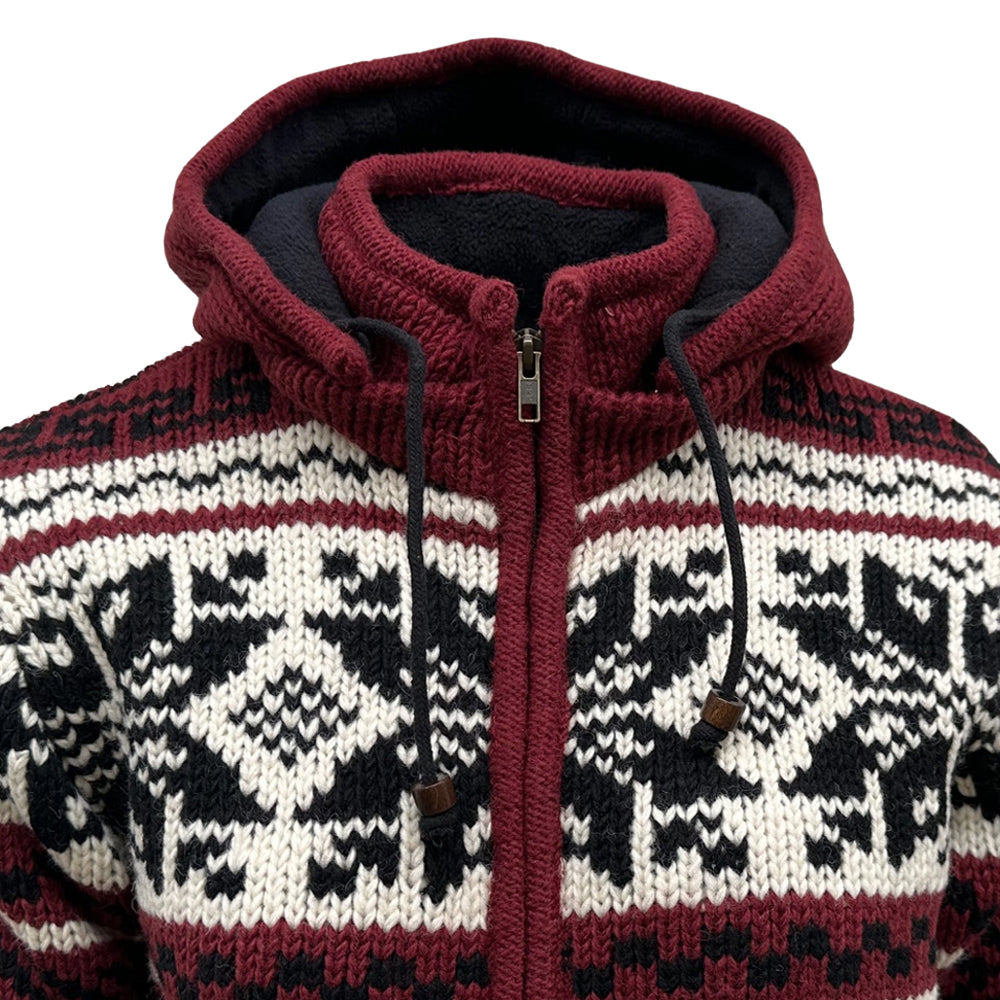 Planet Wool - Big Snowflake Jacket | wollen vest met fleecevoering