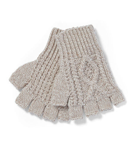 Aran Woollen Mills - R210 | handschoenen zonder vingers Oatmeal