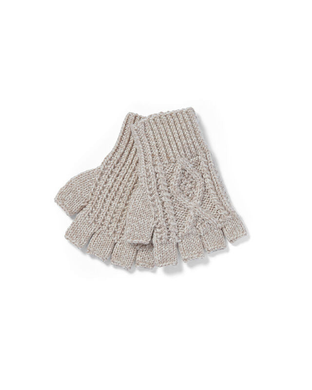 Aran Woollen Mills - R210 | handschoenen zonder vingers Oatmeal
