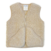 We are Wovens - Kids vest zipper | wollen kinder bodywarmer Cienki latte