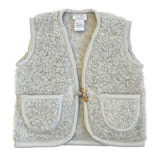 We are Wovens - Kids vest button | wollen kinder bodywarmer Earl grey M - 110 122