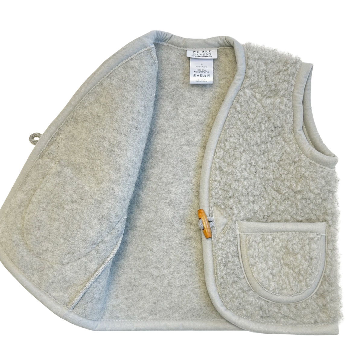 We are Wovens - Kids vest button | wollen kinder bodywarmer