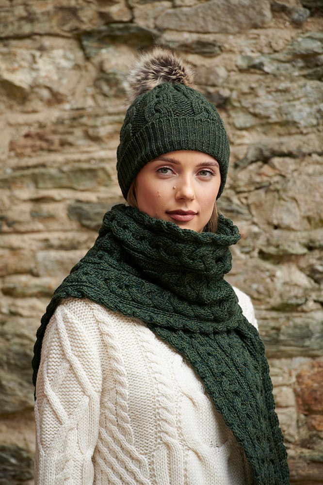 West End - X4855 | sjaal van merinowol Army green