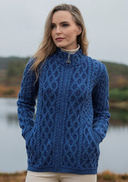 West End - Z4689 | merinowollen damesvest Marl blue