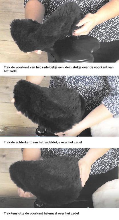 Texelana | Fluffy sheepskin saddle cover for bicycle saddle