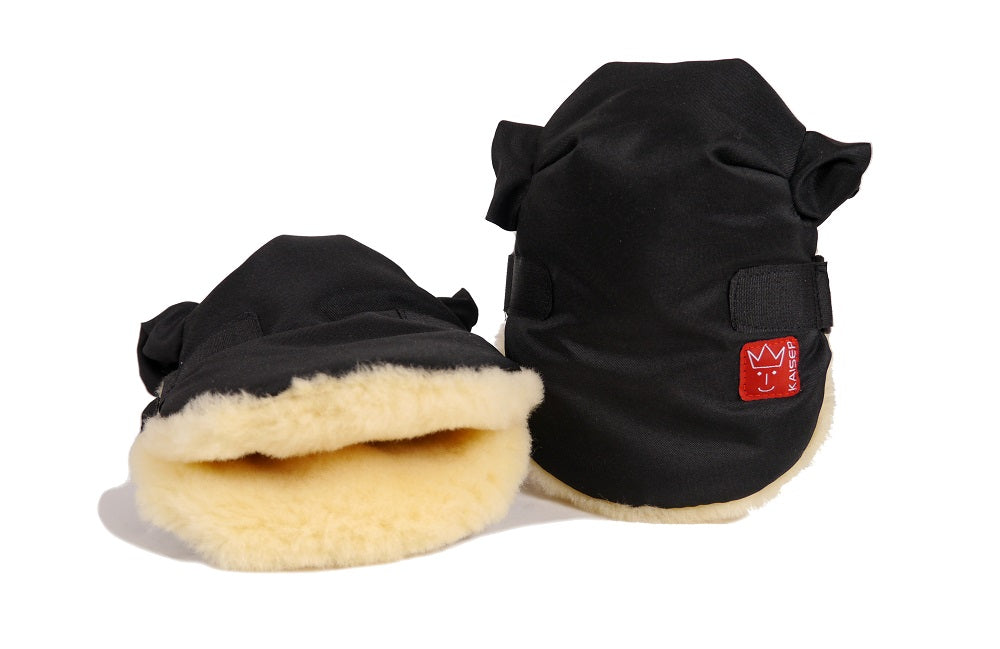 Kaiser - Twooly | lamsvacht handenwarmer Zwart