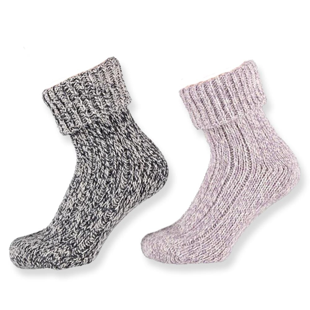 Apollo | huissokken 2 pack Multi Lila (Zwart violet)