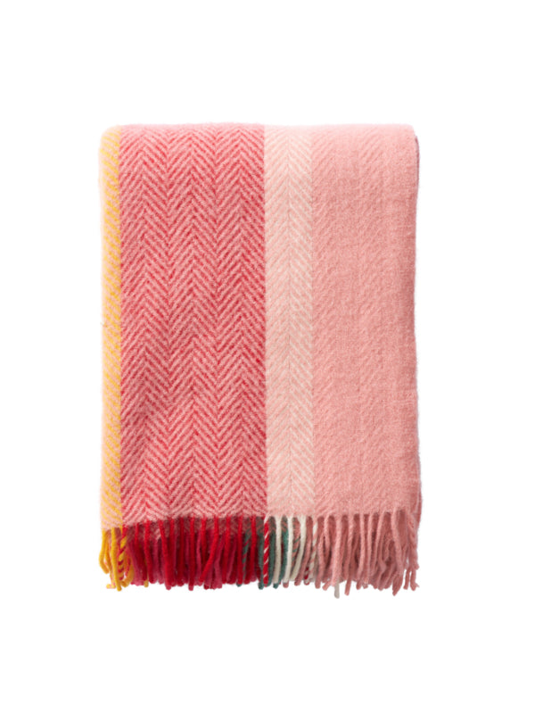 Klippan - Birka | gestreepte plaid van lamswol Flower 130x200 cm.