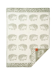 Klippan - Hedgehog | wiegdeken van wol Green