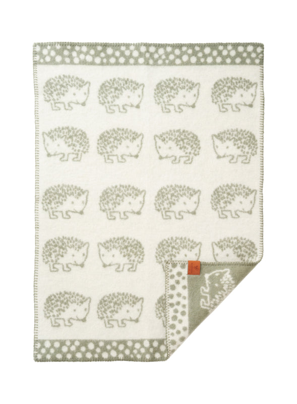 Klippan - Hedgehog | wiegdeken van wol Green