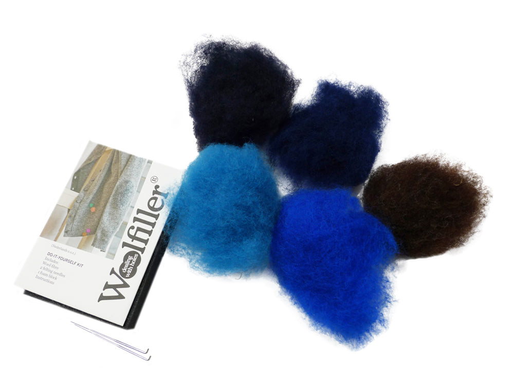 Woolfiller | wol reparatie set Blauw