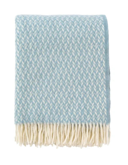 Klippan - Lovik | plaid met gerecyclede wol Heavenly Blue 130x200 cm.