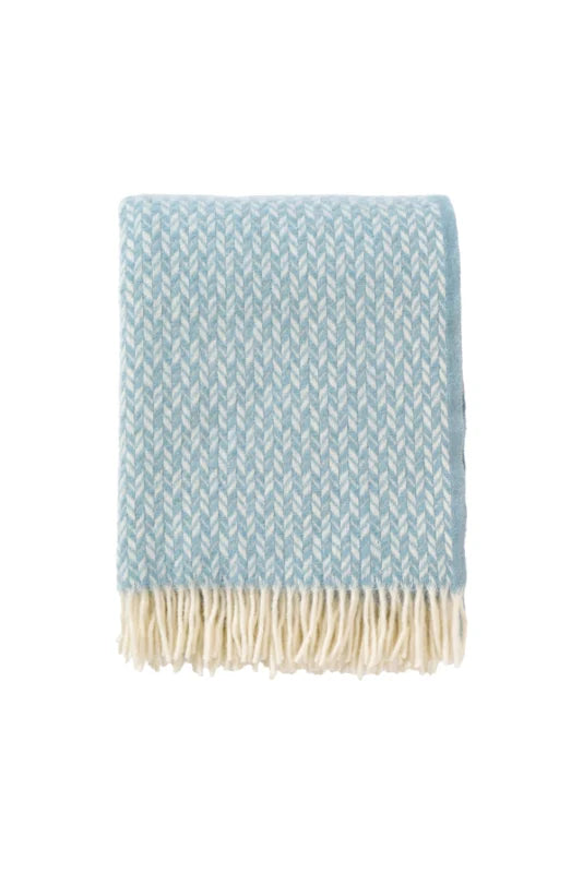 Klippan - Lovik | plaid met gerecyclede wol Heavenly Blue 130x200 cm.