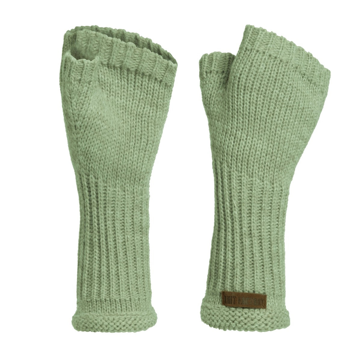 Knit Factory - Cleo | vingerloze handschoenen Sage Green