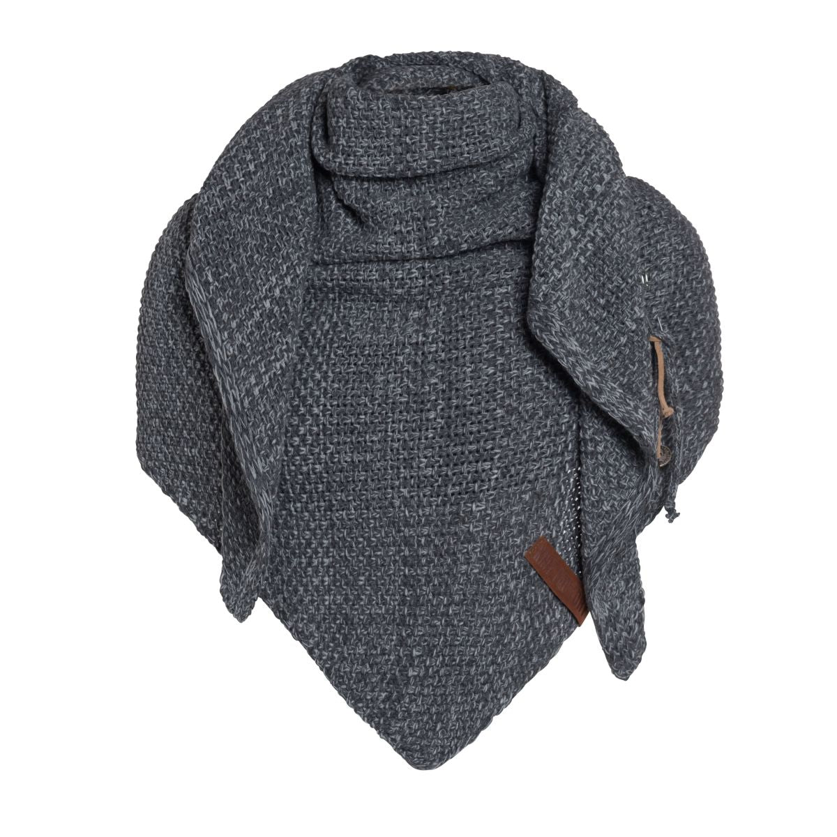 Knit Factory - Coco | omslagdoek Antraciet lichtgrijs