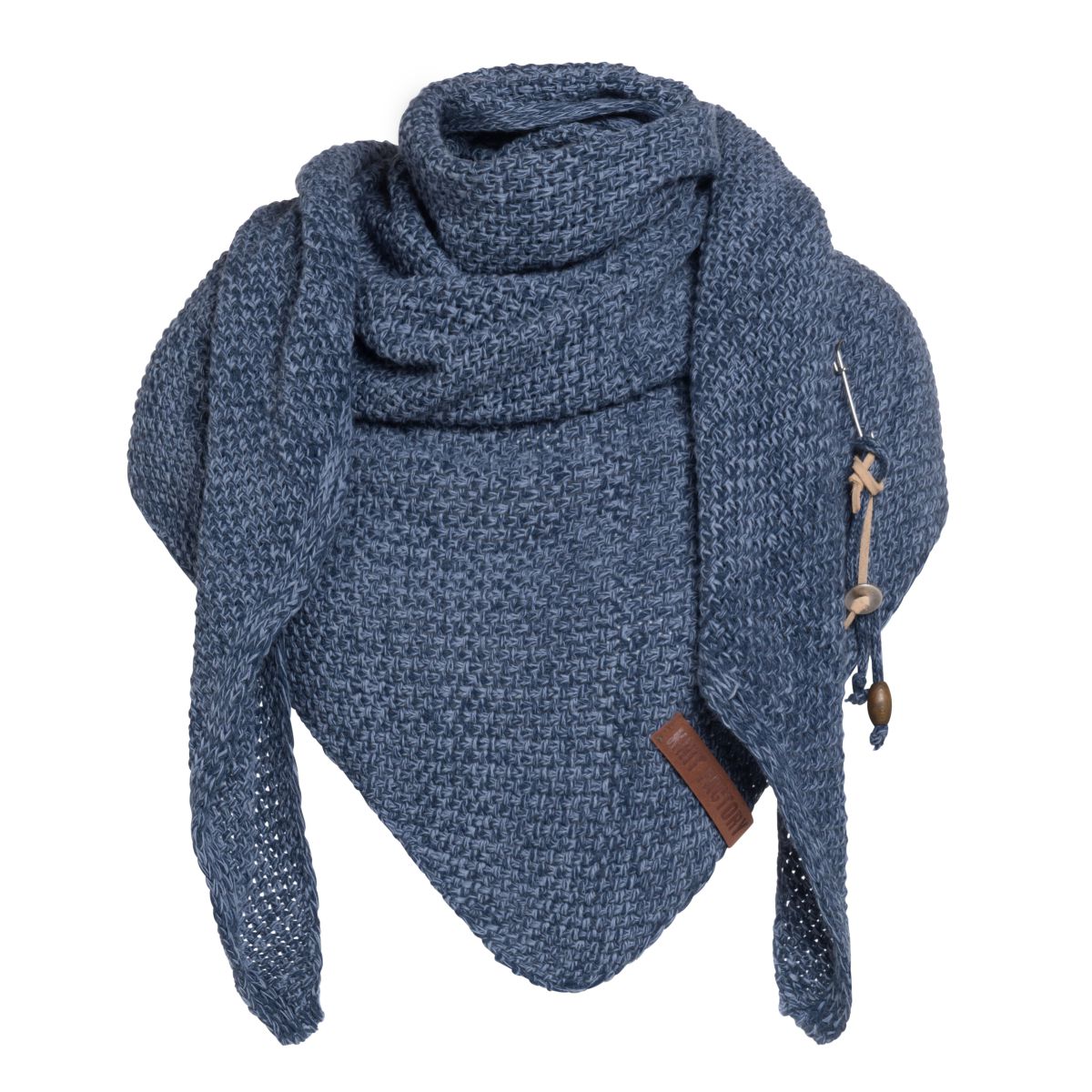 Knit Factory - Coco | omslagdoek Jeans Indigo