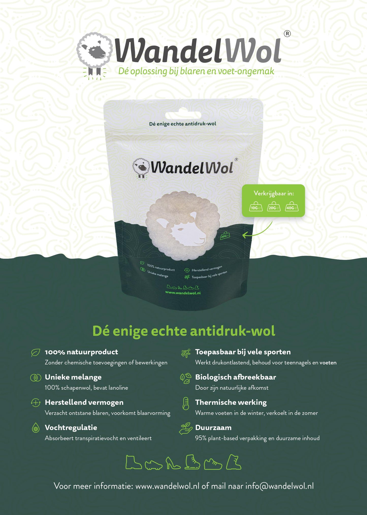 Walking Wool - anti-pressure wool | wool for in your shoes