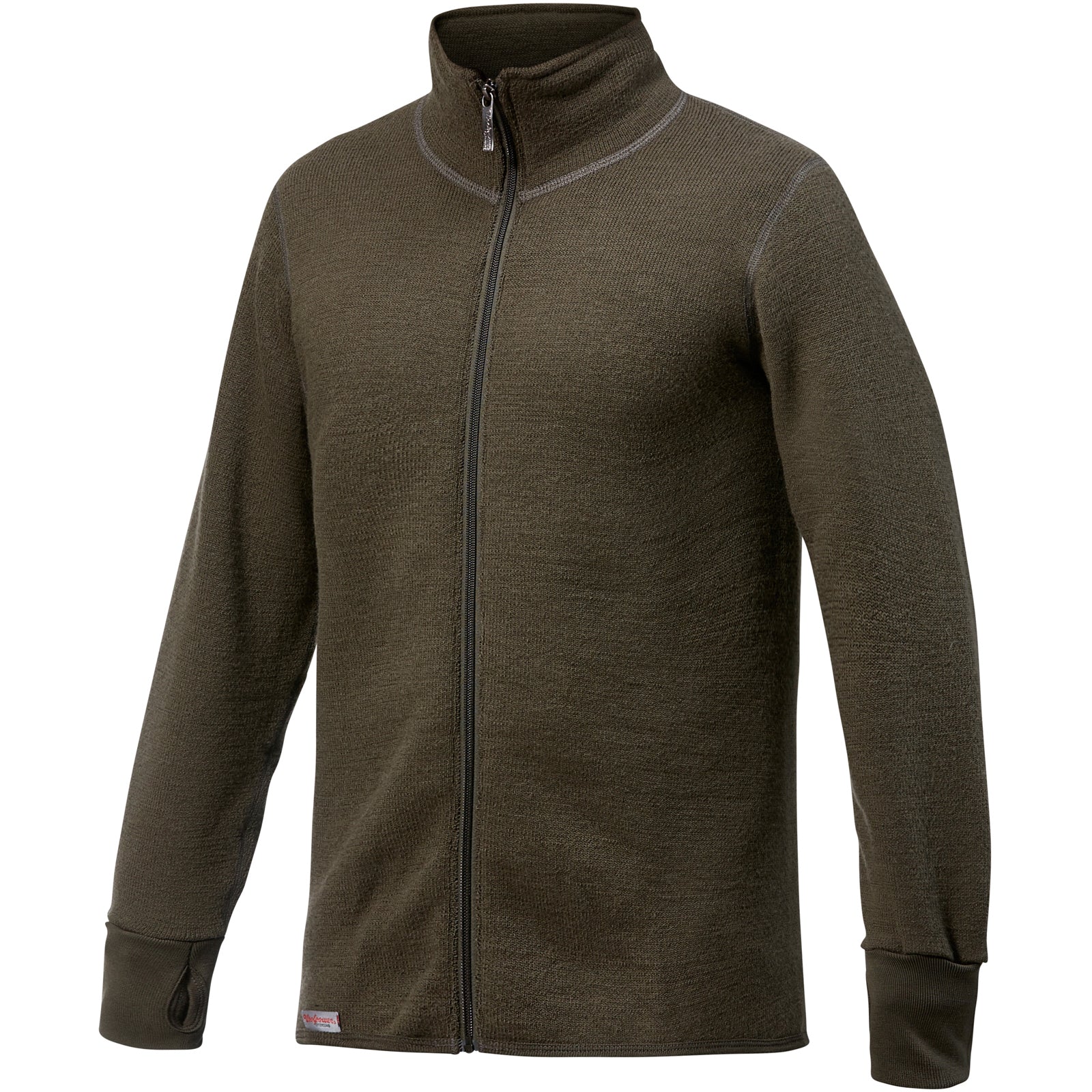 Woolpower - Full zip jacket 600 | wollen thermovest Pine green