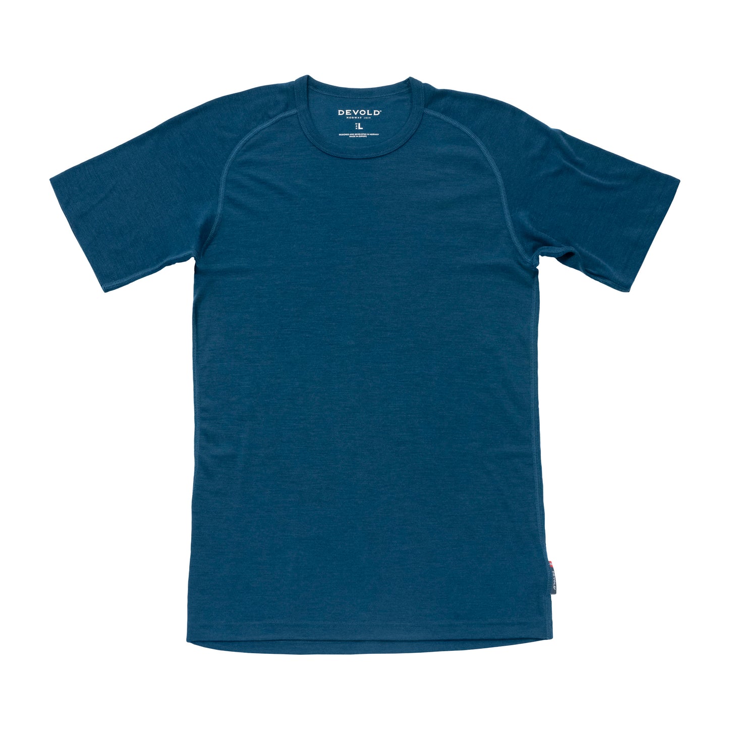 Devold - Lauparen Base Tee man | heren t-shirt van merinowol Flood