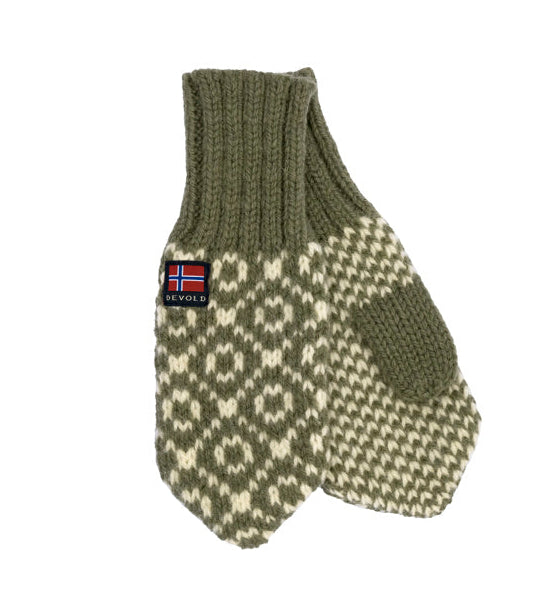 Devold - Svalbard mittens | wollen wanten Olive offwhite