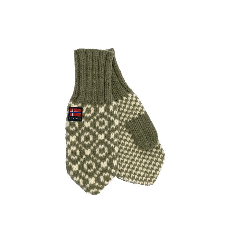 Devold - Svalbard mittens | wollen wanten Olive offwhite