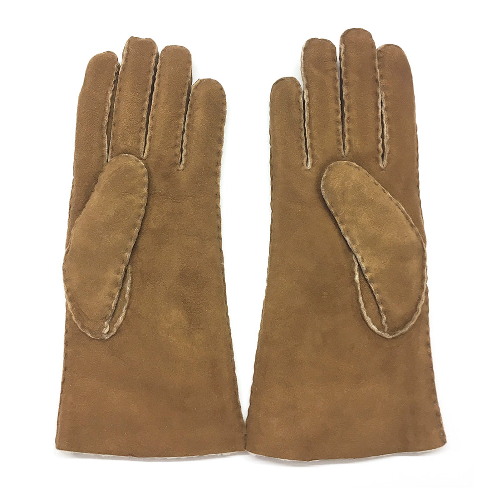 Texelana | suède handschoenen van schapenvacht Honingbruin