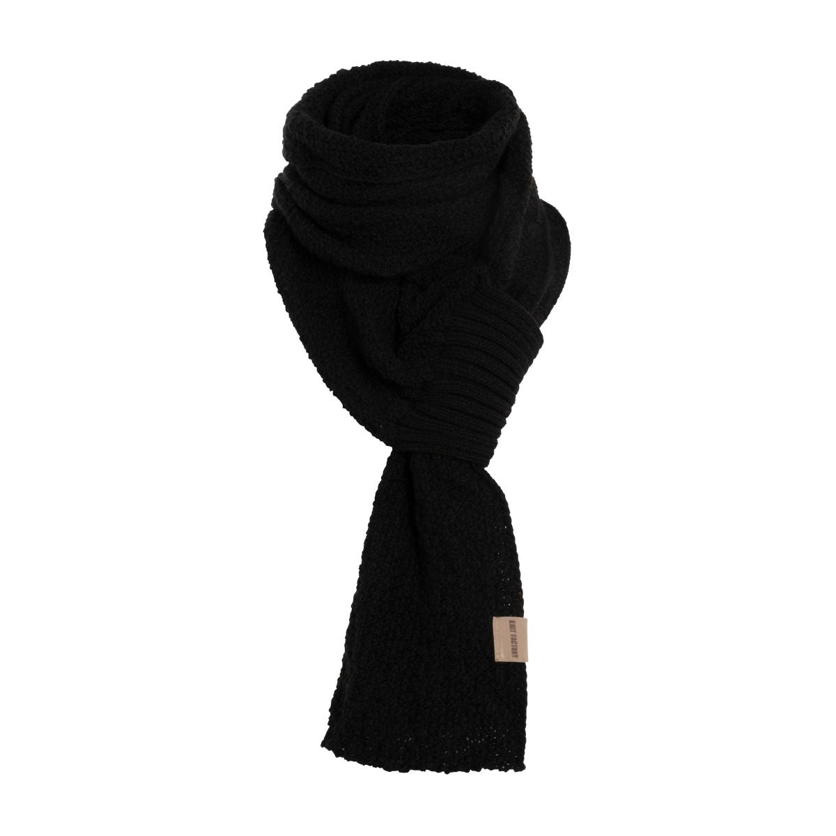 Knit Factory - Haze | gebreide sjaal Black