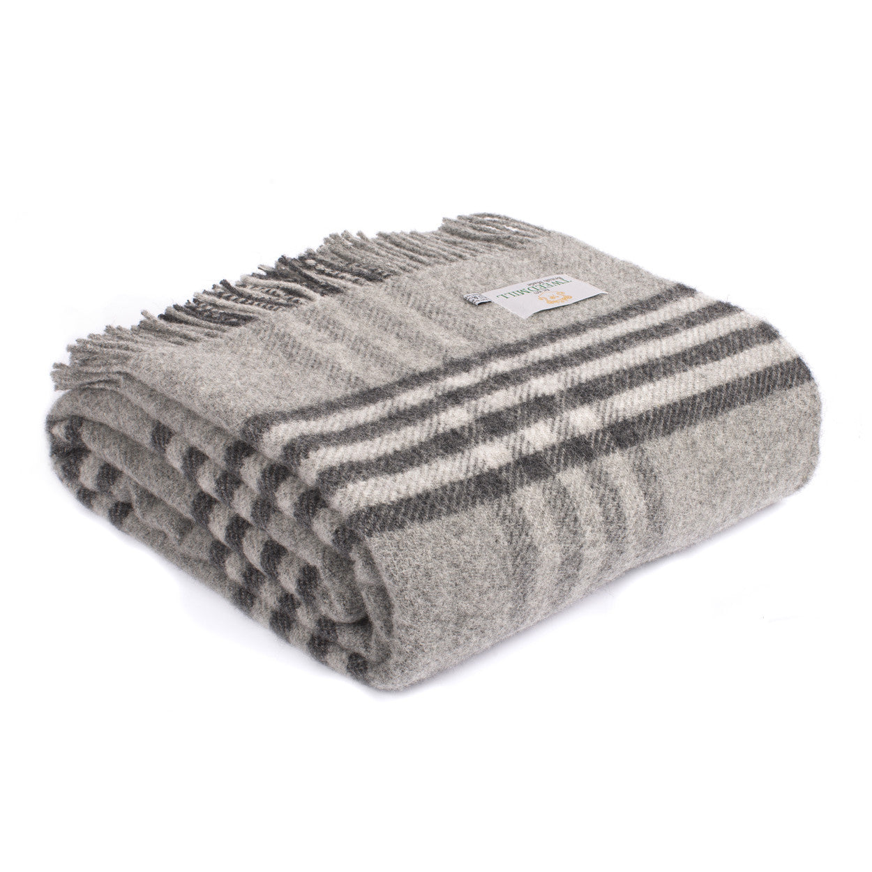 Tweedmill - Hex Check King Size | wollen plaid XL Charcoal