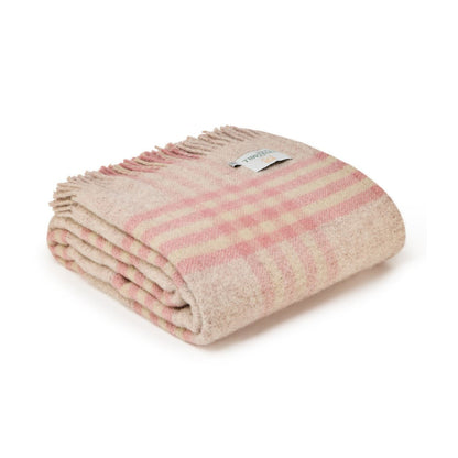 Tweedmill - Hex Check King Size | wollen plaid XL Dusty Pink