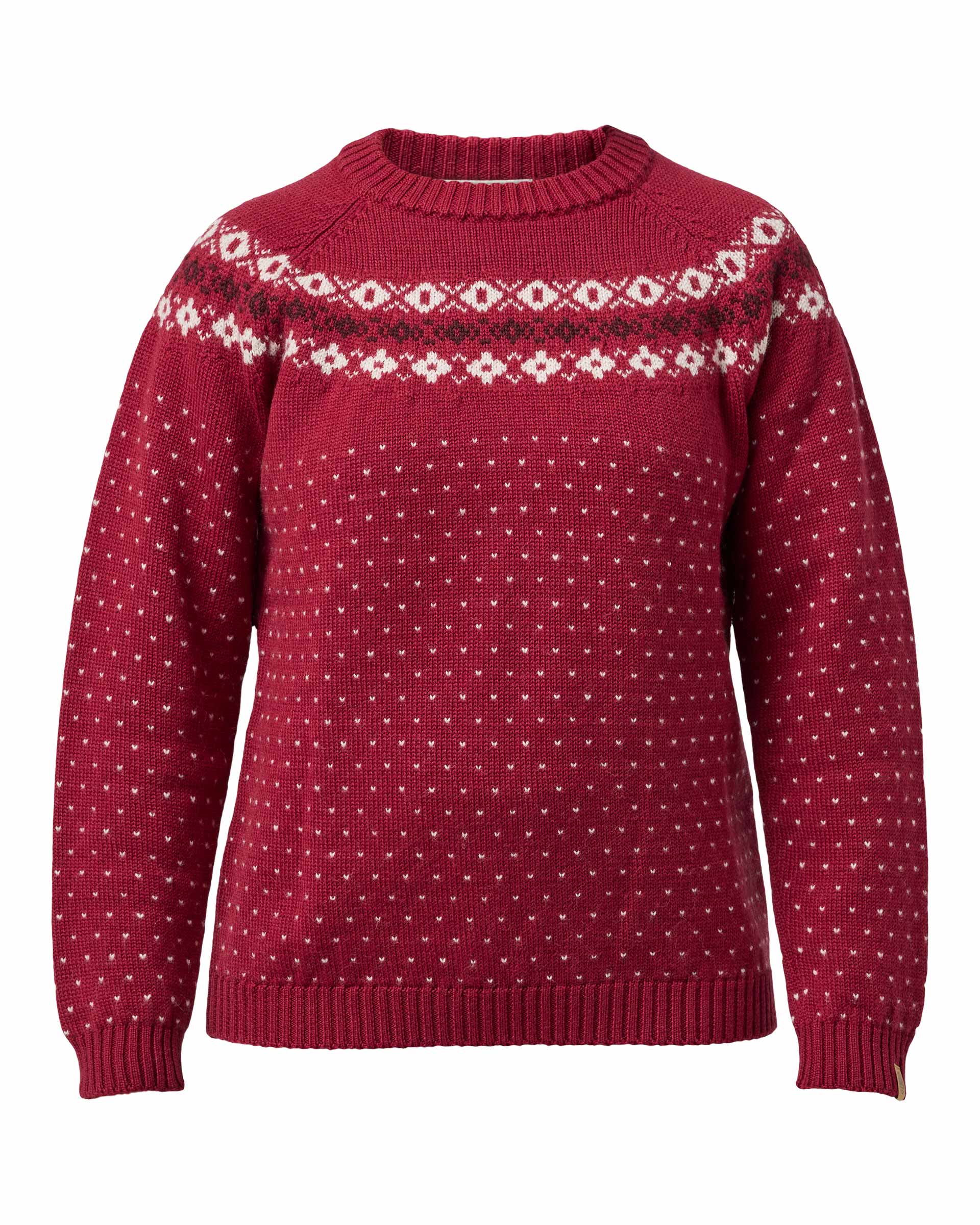 Ivanhoe Knitted in Sweden - Sire crewneck | Noorse wollen trui Deep Red
