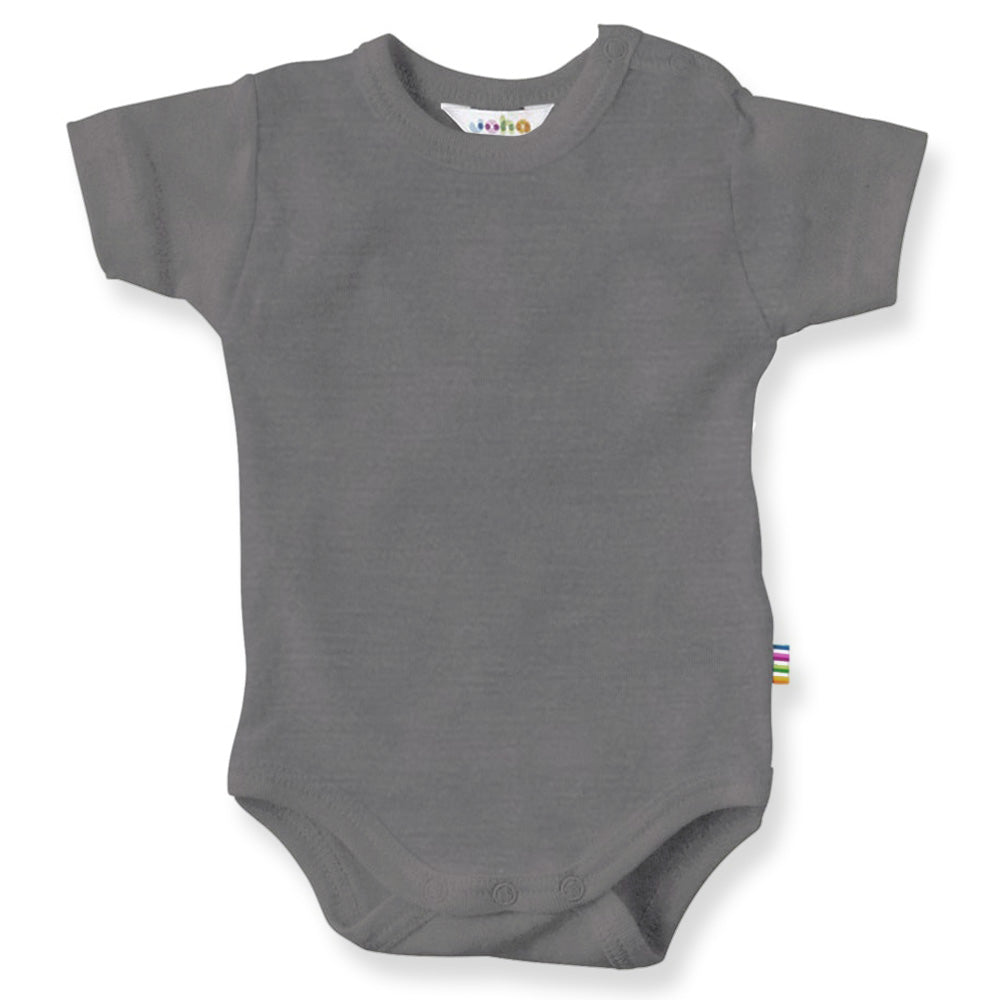 Joha - Short sleeve romper | romper made of merino wool and silk