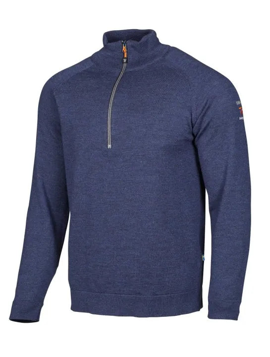 Ivanhoe Knitted in Sweden - Jojje HZ | wollen herentrui Steel blue