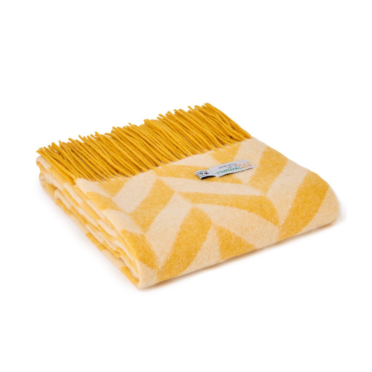 Tweedmill - Wide Chunky Herringbone scarf | sjaal van lamswol Yellow Beige