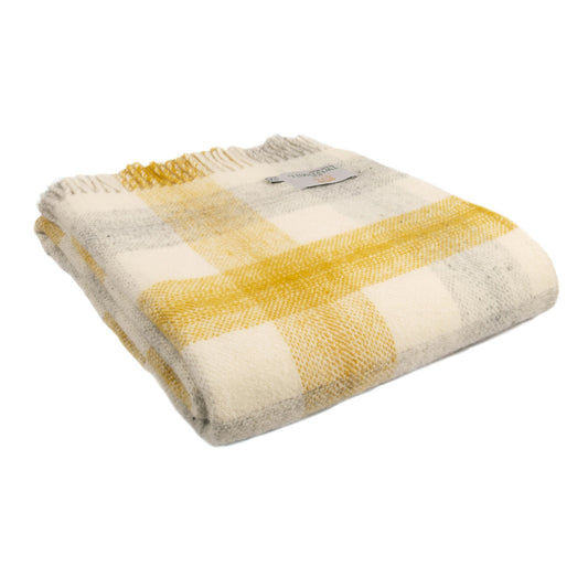 Tweedmill - Meadow check | wollen plaid Yellow
