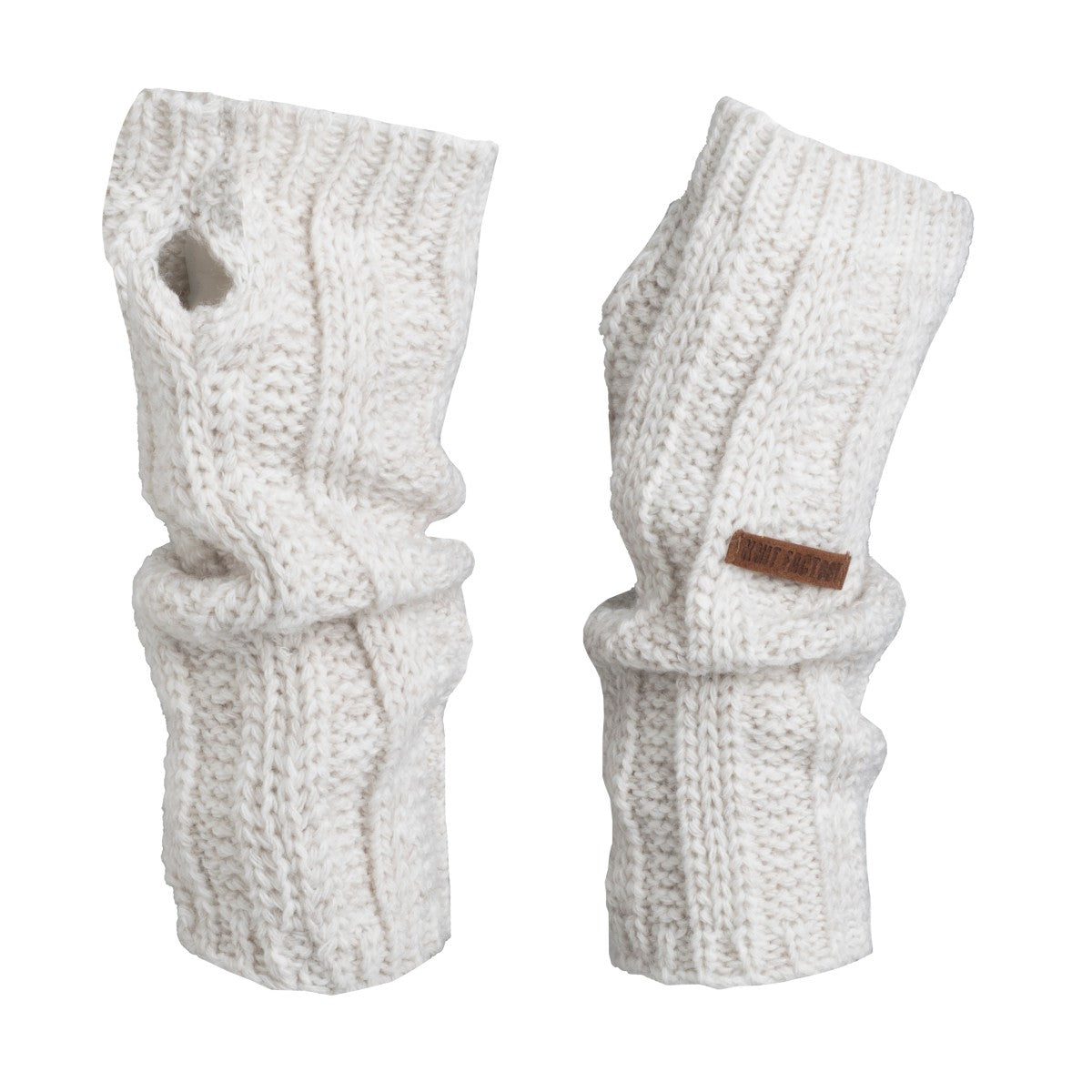 Knit Factory - Nica Armwarmers | gebreide polswarmers Beige