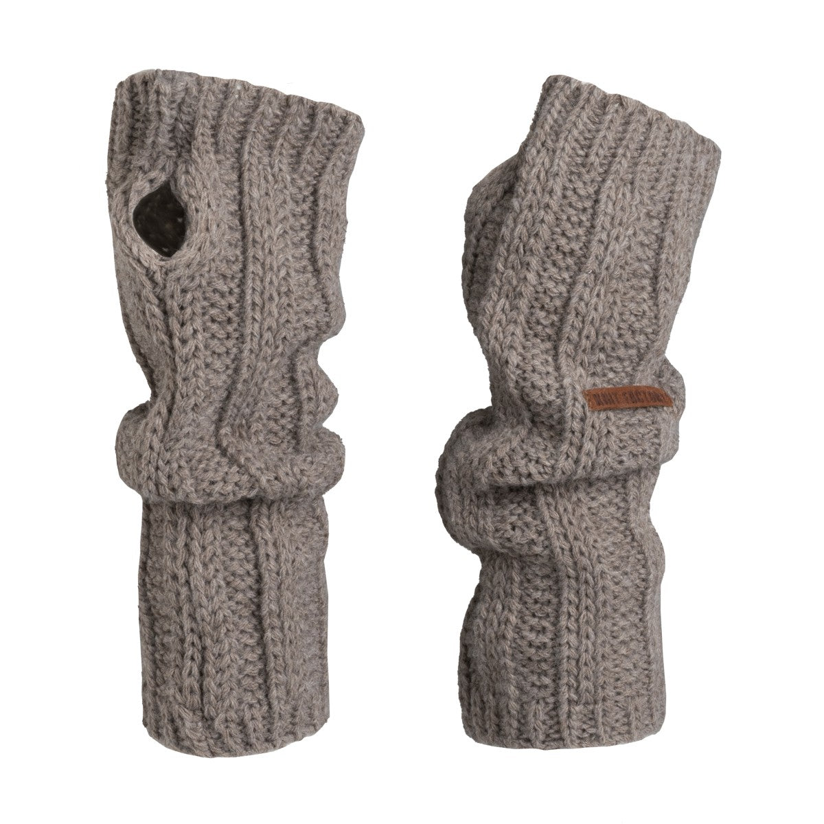 Knit Factory - Nica Armwarmers | gebreide polswarmers Marron