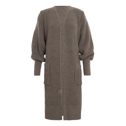 Knit Factory - Patty | lang gebreid damesvest Marron