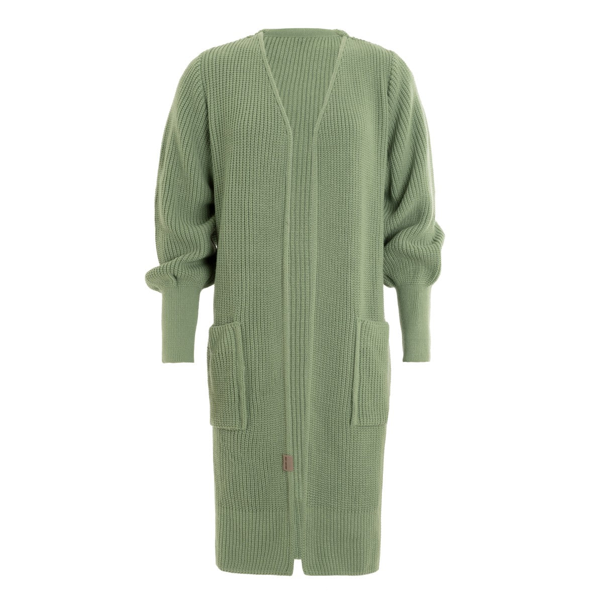 Knit Factory - Patty | lang gebreid damesvest Sage Green