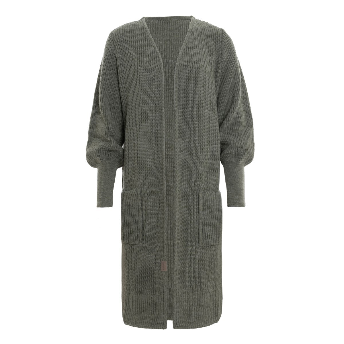 Knit Factory - Patty | lang gebreid damesvest Urban Green