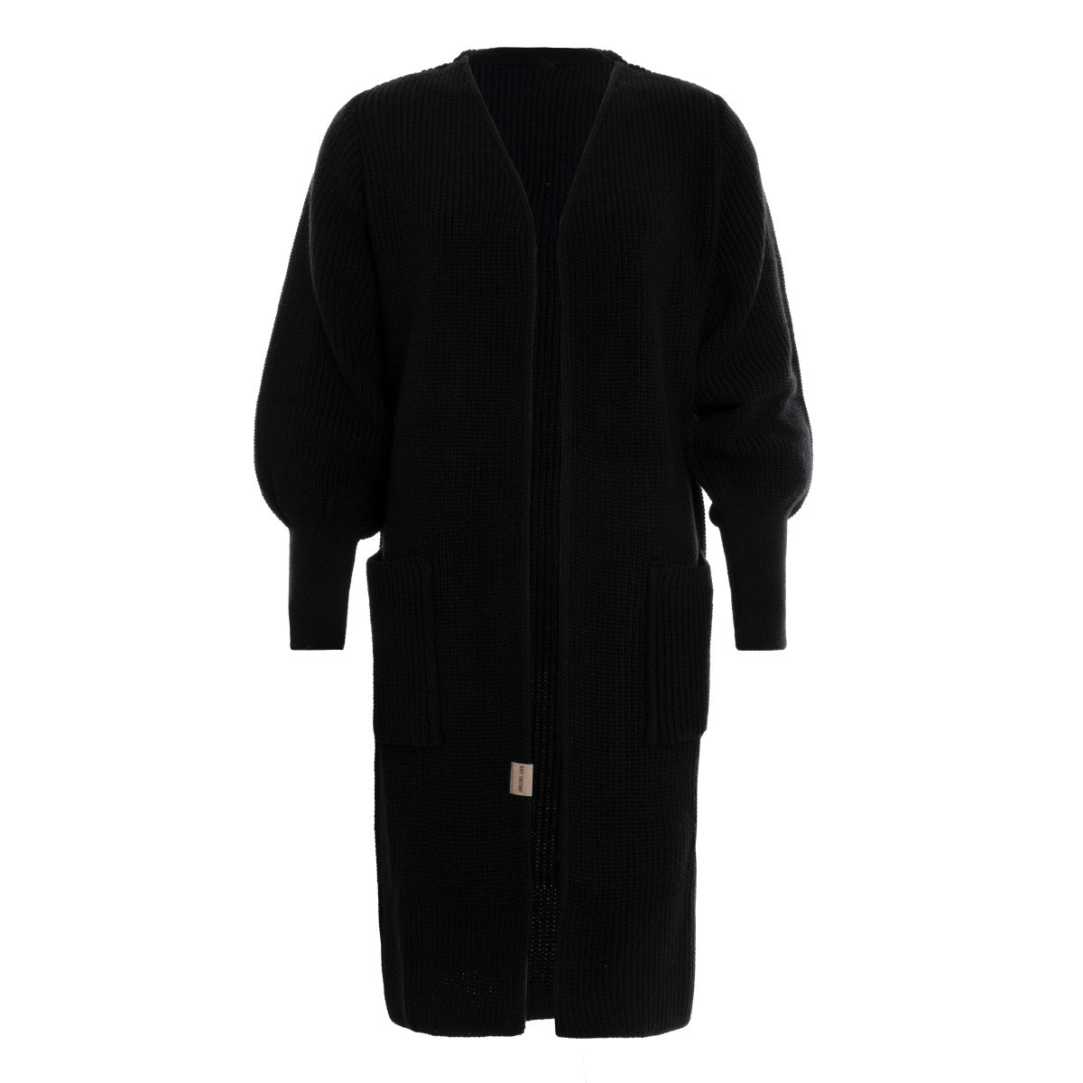 Knit Factory - Patty | lang gebreid damesvest Black