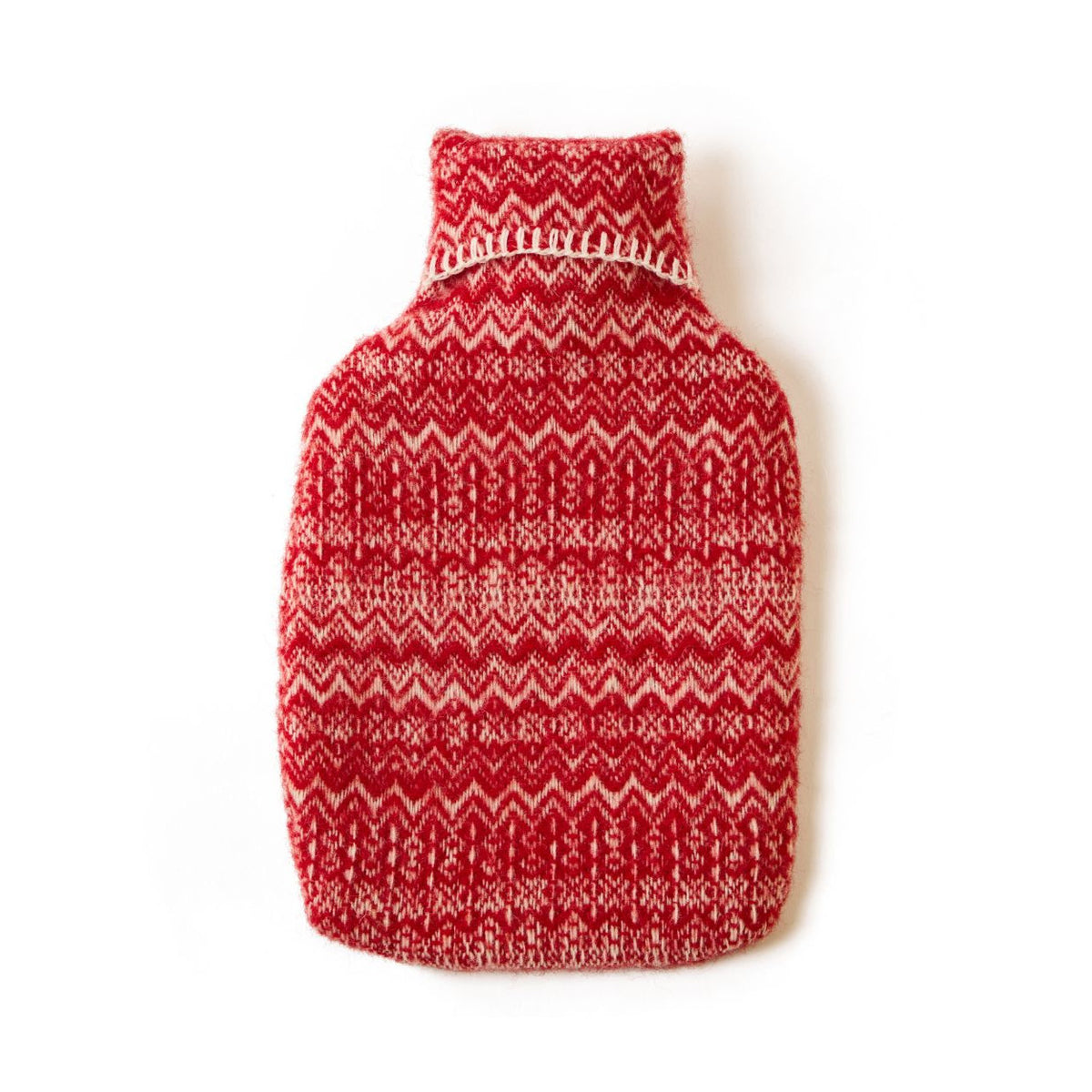 Tweedmill - Hot water bottle Fair Isle | kruik met kruikzak Red