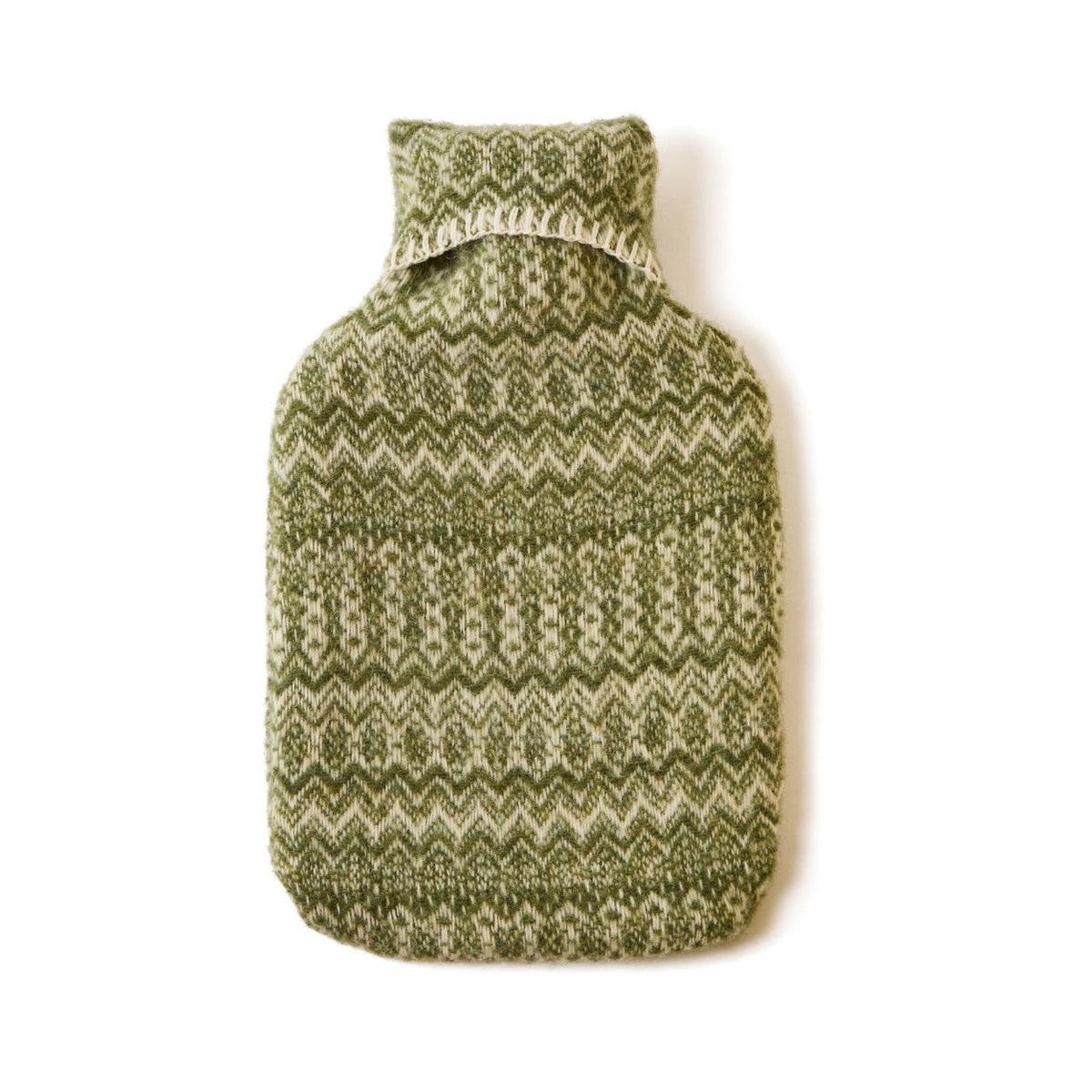 Tweedmill - Hot water bottle Fair Isle | kruik met kruikzak Sage