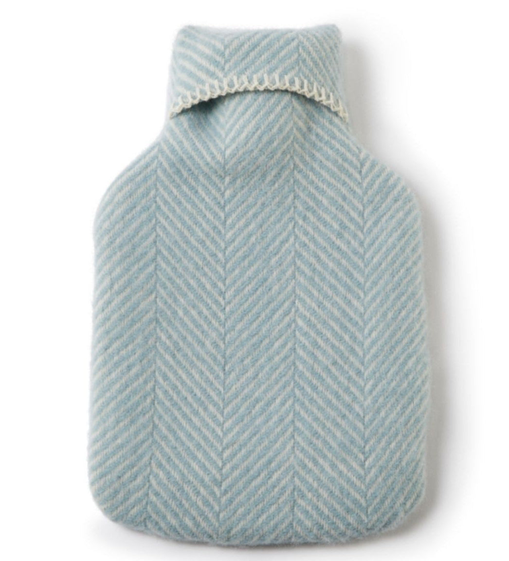 Tweedmill - Hot water bottle | wollen kruikzak met kruik Fishbone Duck Egg